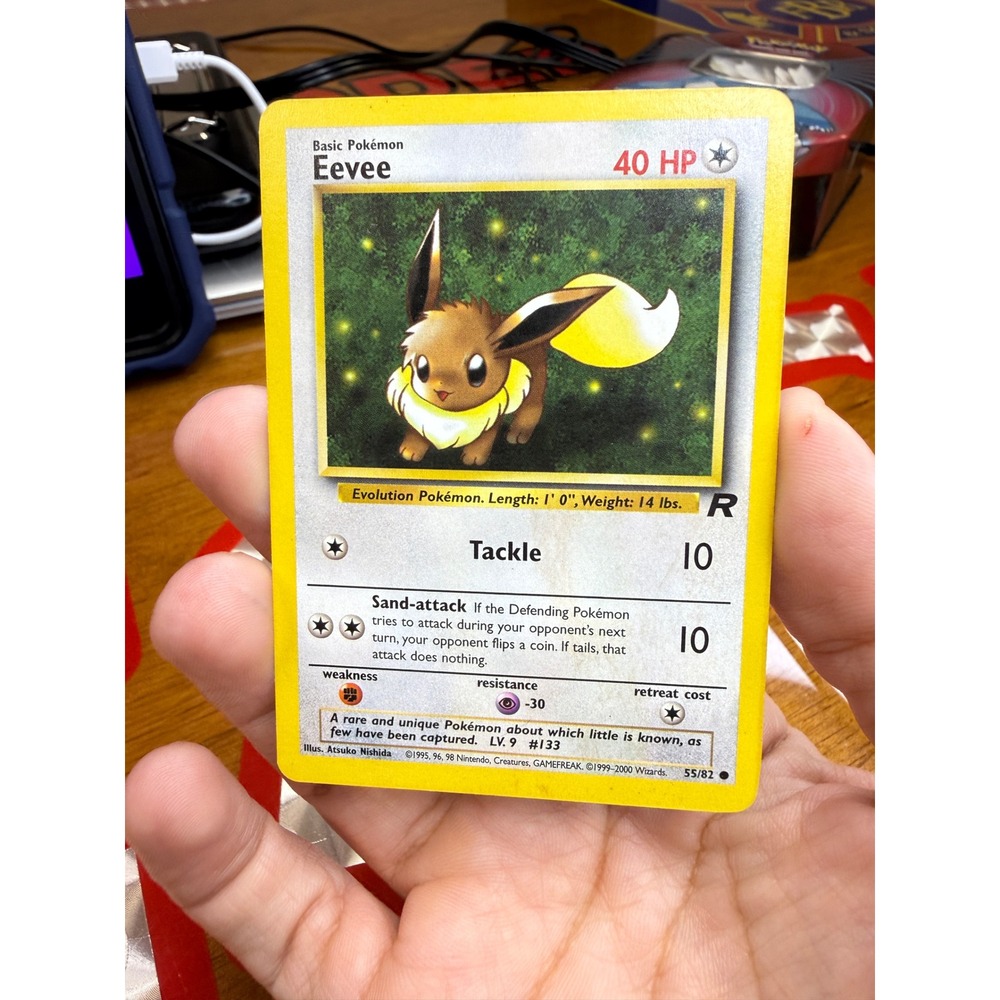Eevee 55/82 Team Rocket Set Common Pokemon Card 2000 WOTC Vintage
